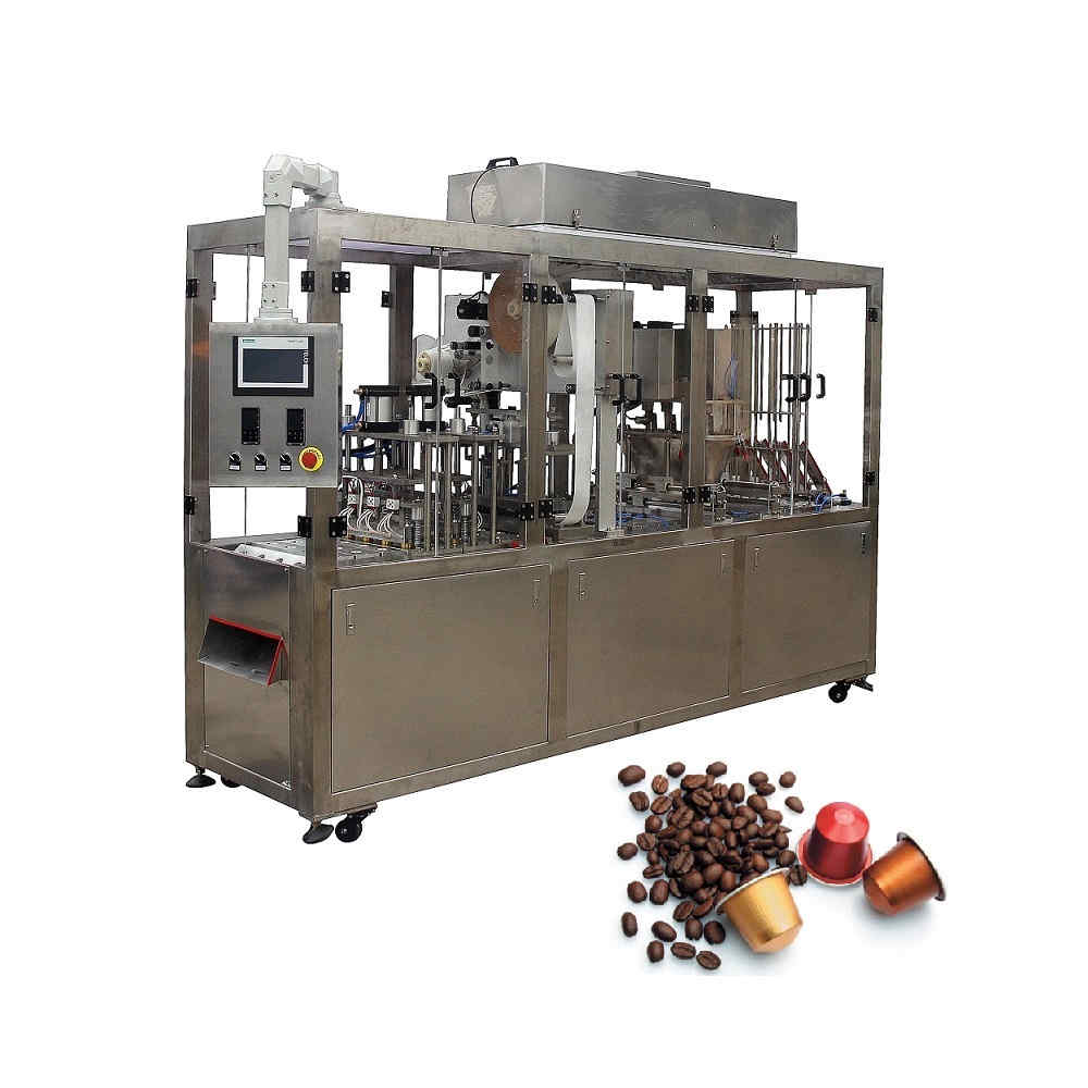 KFJ-4 Automatic coffee capsule filling and sealing machine for Nespresso